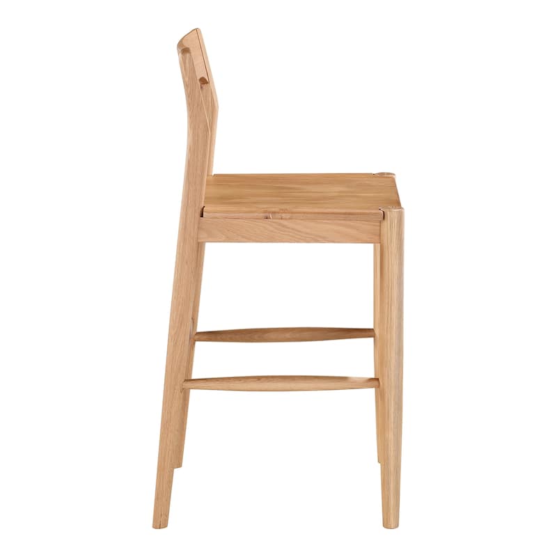 Aurelle Home Owletta Modern Solid Wood Counter Stool - 19.5"W x 38"H x 20"D