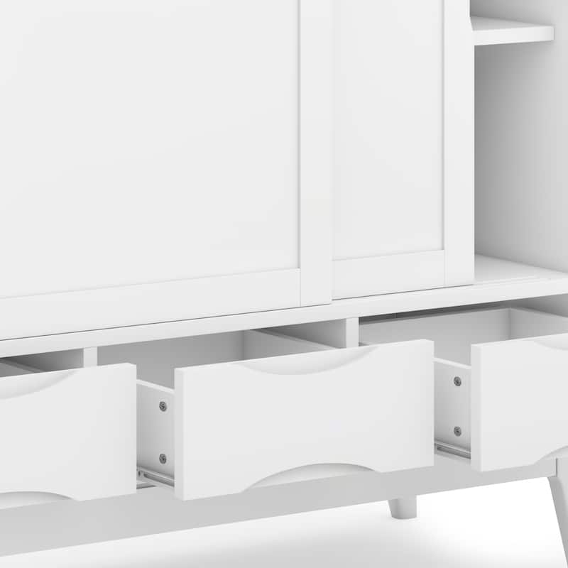 WYNDENHALL Pearson Solid Wood 48 inch Storage Cabinet (Set of 2) - 48"W x 17"D x 42"H