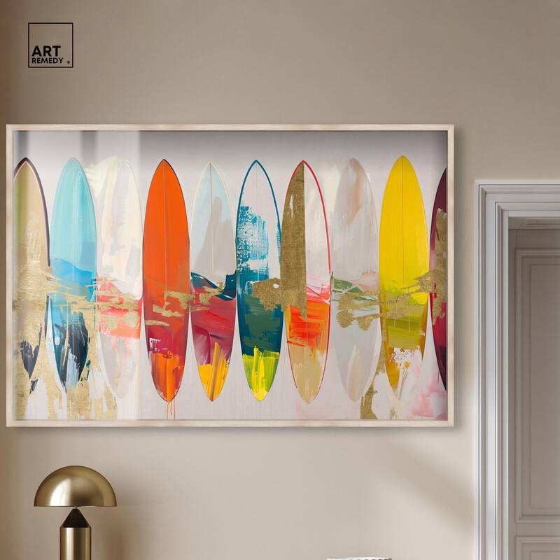 Surfboard Horizons II Shadowbox by Art Remedy