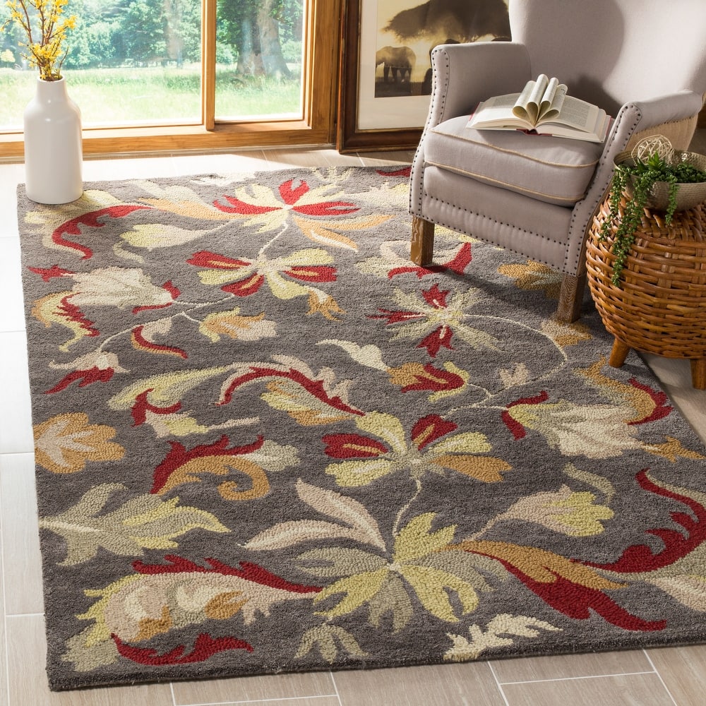 SAFAVIEH Handmade Jardin Delfa Country Floral Wool Rug