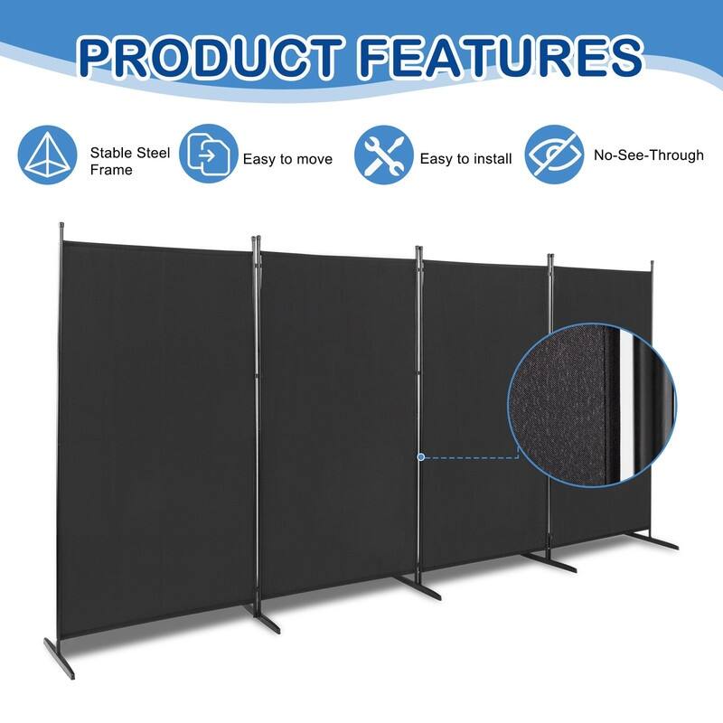 6FT 160g Polyester Fabric Plastic Foot Carbon Steel Frame Foldable Screen