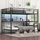 preview thumbnail 2 of 8, FULL XL Over Twin Bunk Bed with Desk and Shelves, Multiple Placement, with LED and USB, Black