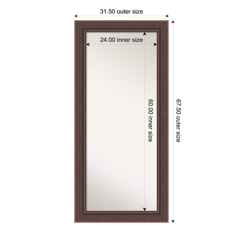 Moab Non-Beveled Framed Full-Length Floor Leaner Mirror - Moab Brown Bronze - 32 x 68 in