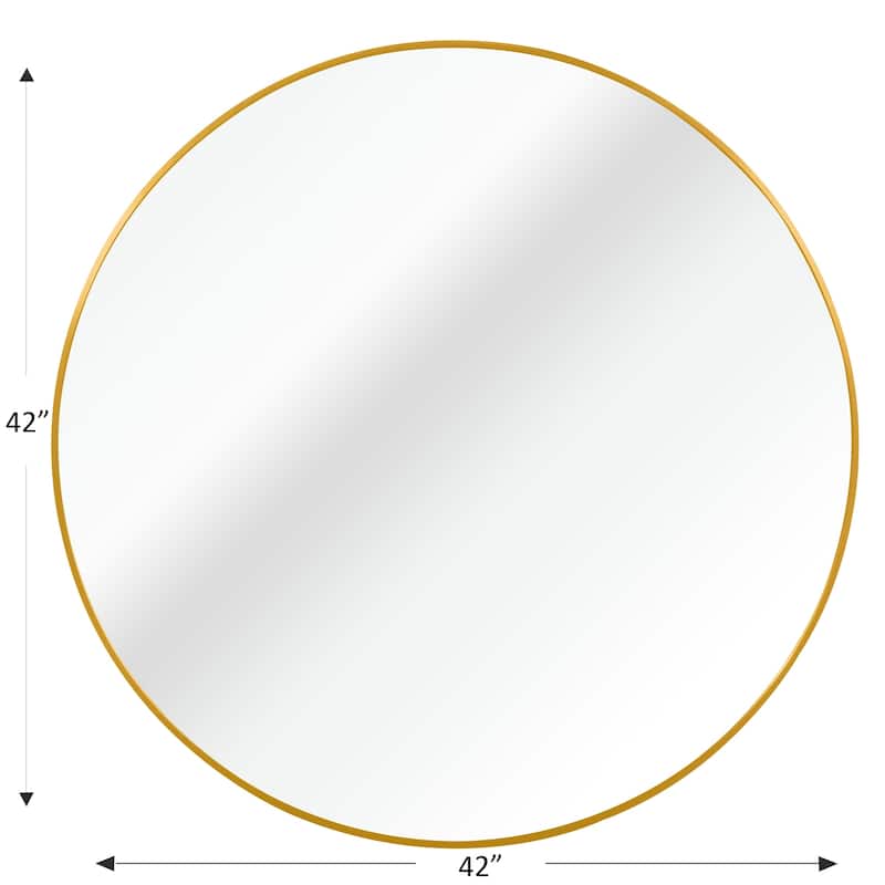42 Inch Gold Metal Framed Round Bathrrom Mirror for Wall.(W2203P156444)