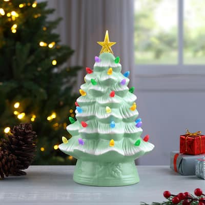 12" Nostalgic Ceramic Tree - Seafoam