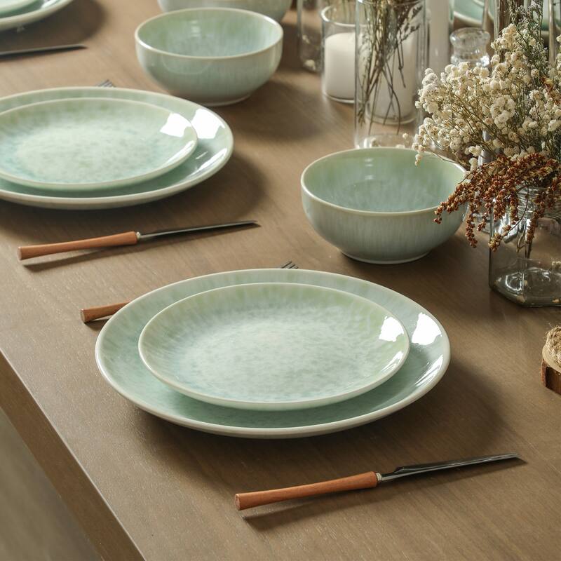 Stone Lain Riley Stoneware Dinnerware Set with Reactive Glaze