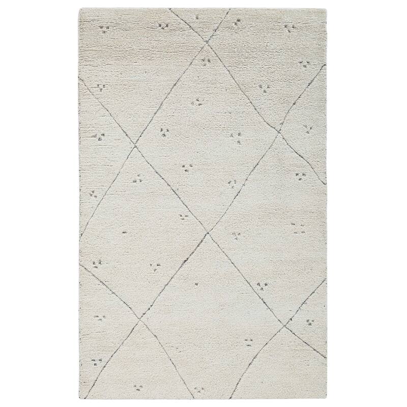 Terra by Obeetee Adab Carved Lines Black Rug - 7'9" x 9'9" - Cream/Onyx