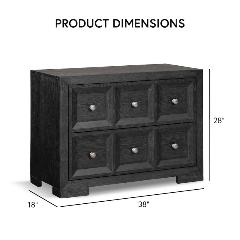 Furniture of America Durem II Modern Classic 3-Piece Solid Wood Panel Bedroom Set with 2-Drawer Oversized Nightstand