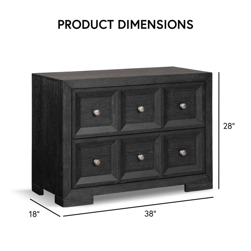 Furniture of America Durem II Modern Classic 5-Piece Solid Wood Panel Bedroom Set with 2-Drawer Oversized Nightstand