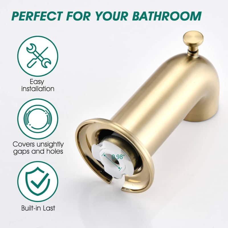 6.22 in. Slip-On Tub Spout/Bathtub Faucet with Diverter 1/2 Inch Slip Fit Connection