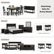 preview thumbnail 6 of 8, Furniture of America Lucan Modern Farmhouse Weathered Black and Brown Wood 3-Drawer Sofa Table with Open Shelf