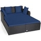 preview thumbnail 7 of 66, Costway Outdoor Patio Rattan Daybed Pillows Cushioned Sofa Furniture - See details