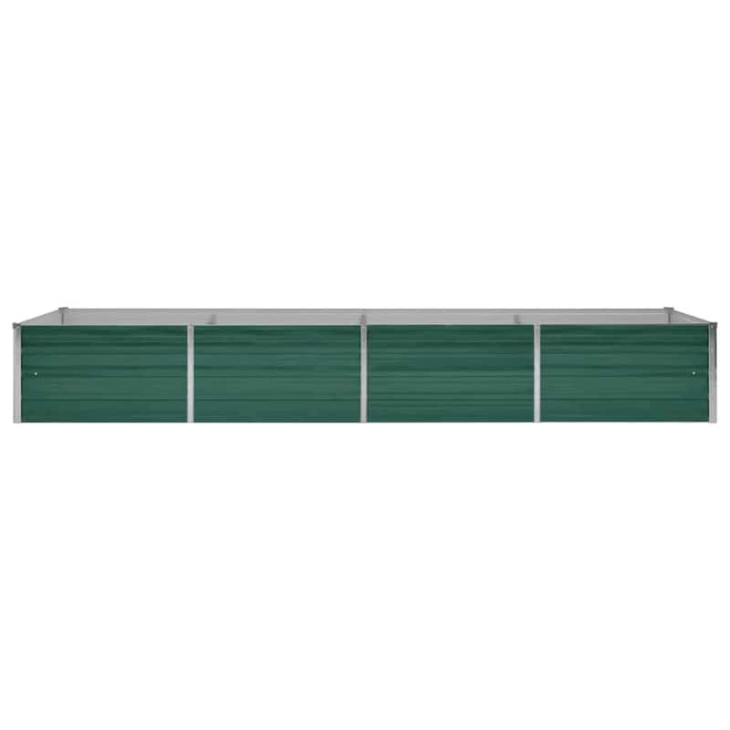 Outdoor Raised Garden Flower Bed, 126 Inch Green Galvanized Steel