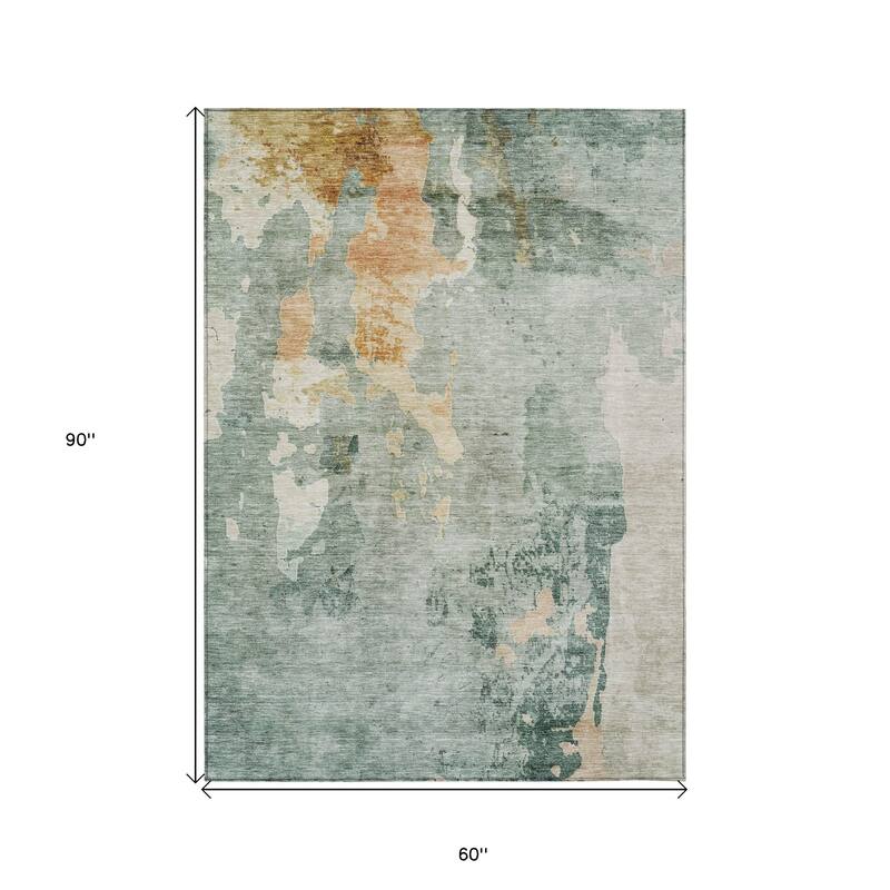HomeRoots Abstract Transitional Rectangle Outdoor Rug