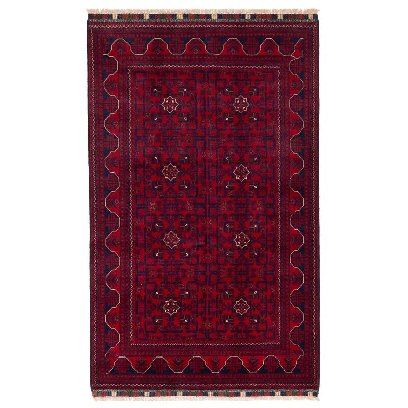 ECARPETGALLERY Hand-knotted Finest Khal Mohammadi Red Wool Rug - 4'4 x 7'2