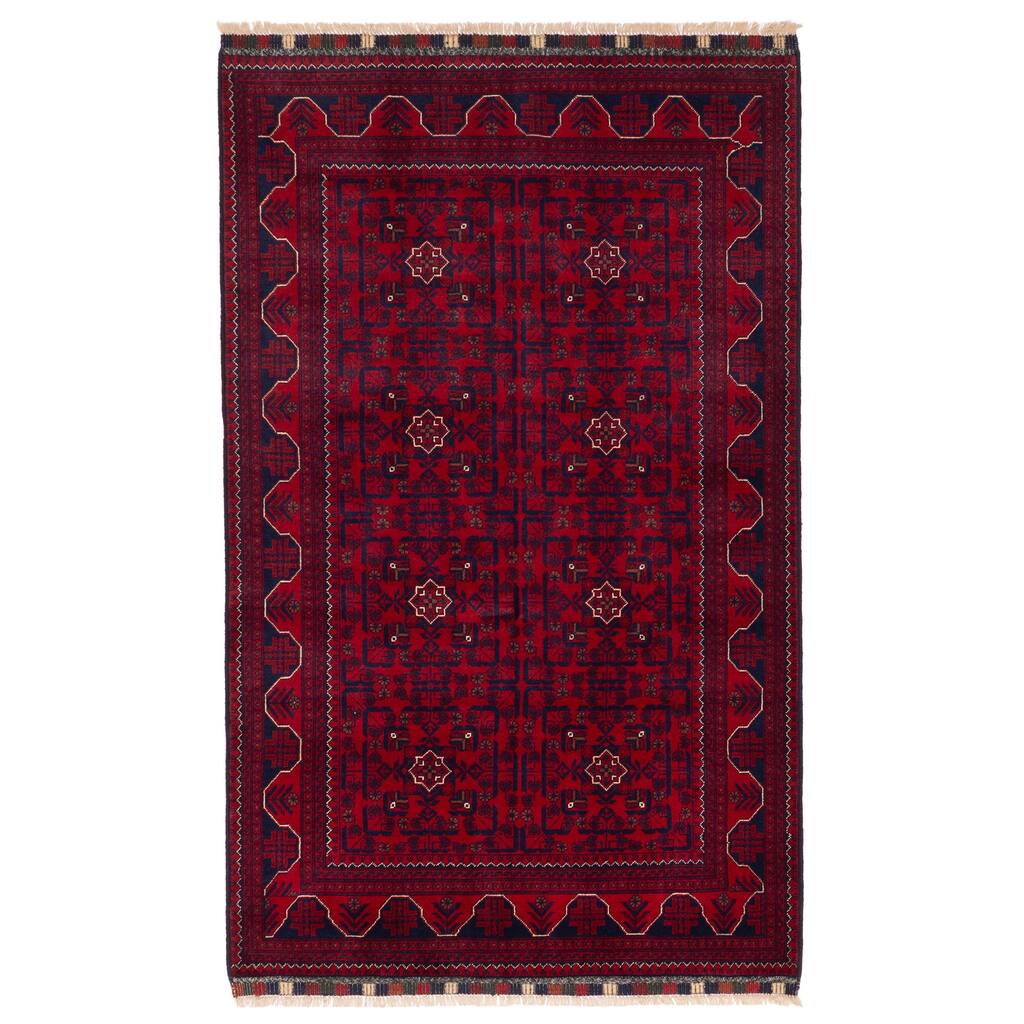 ECARPETGALLERY Hand-knotted Finest Khal Mohammadi Red Wool Rug - 4'4 x 7'2