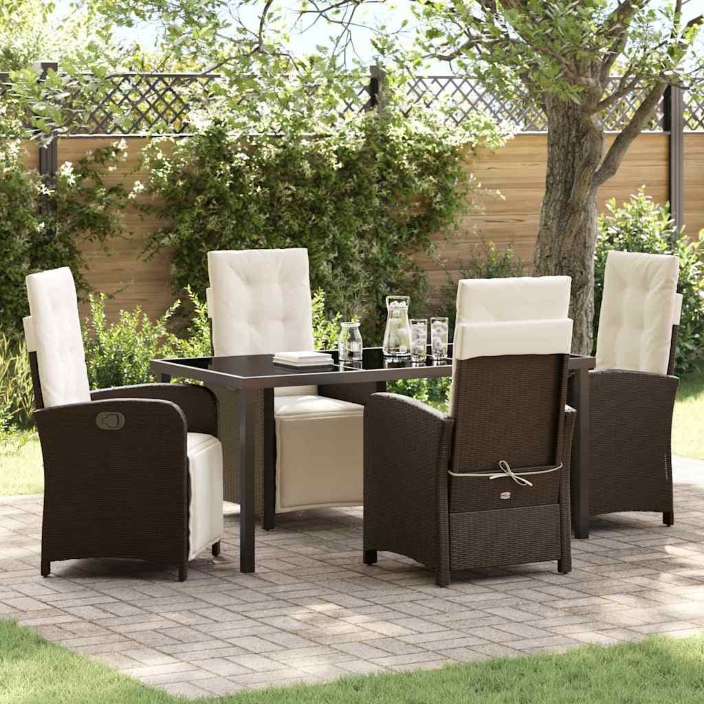 vidaXL Garden Dining Set with Cushion Poly Rattan