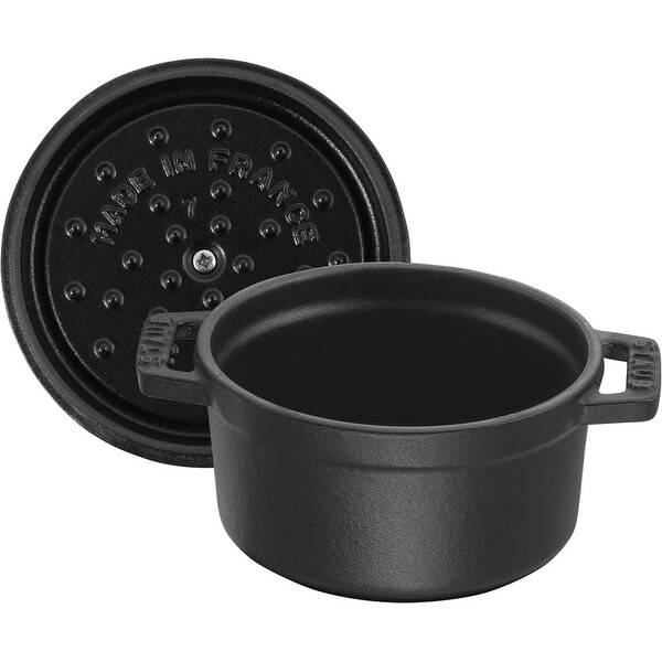 Staub 12cm / 5 inch Cast Iron Round Cocotte, Black - Bed Bath