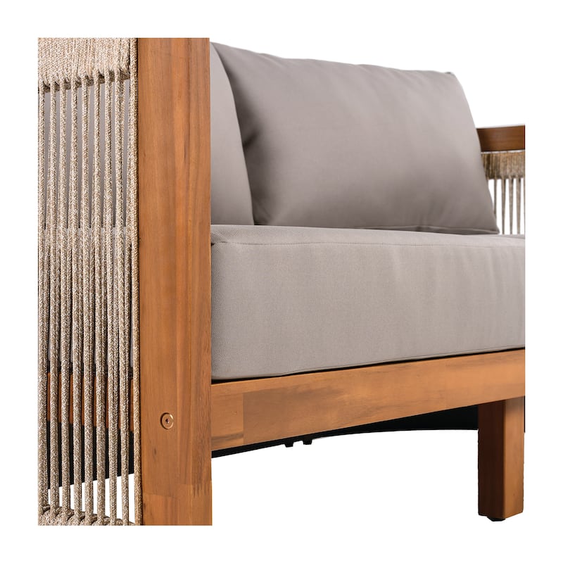 Christopher Knight Home- Sophia 4-piece Acacia Wood Outdoor Conversation Set