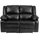 preview thumbnail 9 of 21, Contemporary Upholstered Recliner Loveseat with Headrests and Armrests - 56"W x 35" - 64"D x 38"H