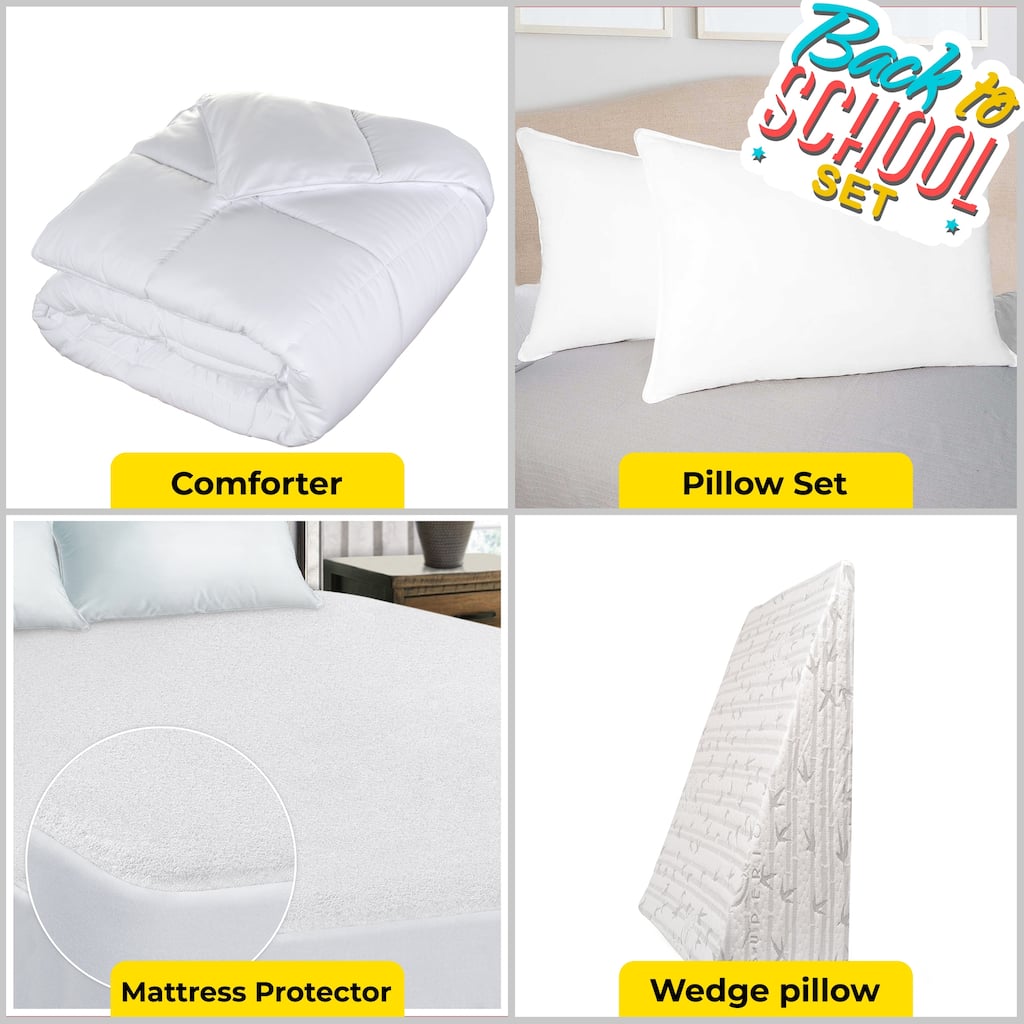 Superior Basics Bedroom Set, Stress-Free Bedding, Twin/ Twin XL, White