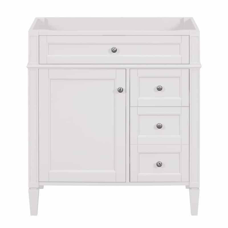 (Base Only)Modern Bathroom Storage Vanity Base with 2 Drawers and a Tip-out Drawer