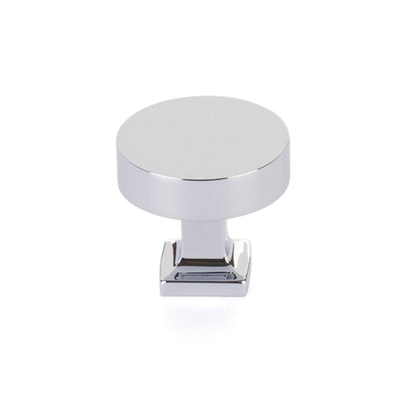 Schaub and Company 469 Haniburton 1-1/4" Flat Disc Round Solid Metal - Polished Chrome