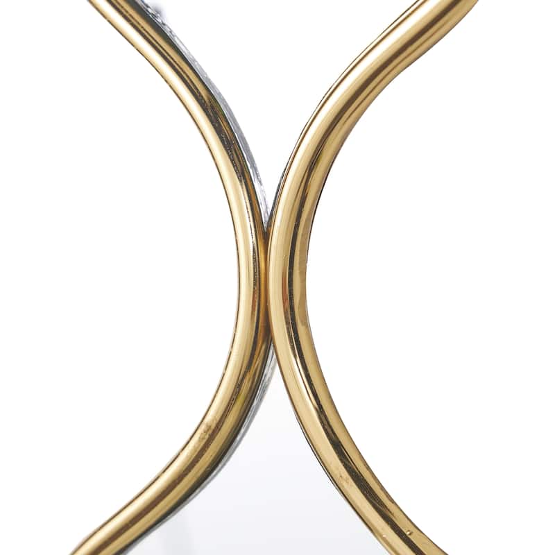 Metal Slim Stacked Chain 6 Layer Room Wall Mirror with Tear Drop Pattern - Gold - Roche River Decor