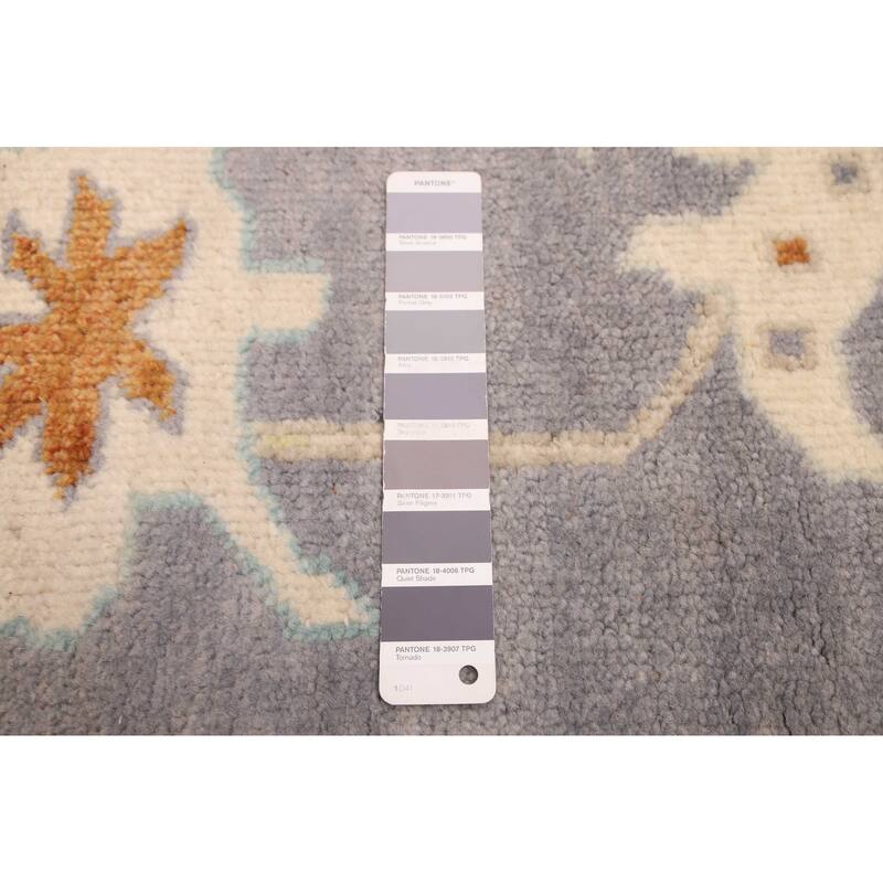 ECARPETGALLERY Hand-knotted Modern Oushak Grey Wool Rug - 7'11 x 9'11