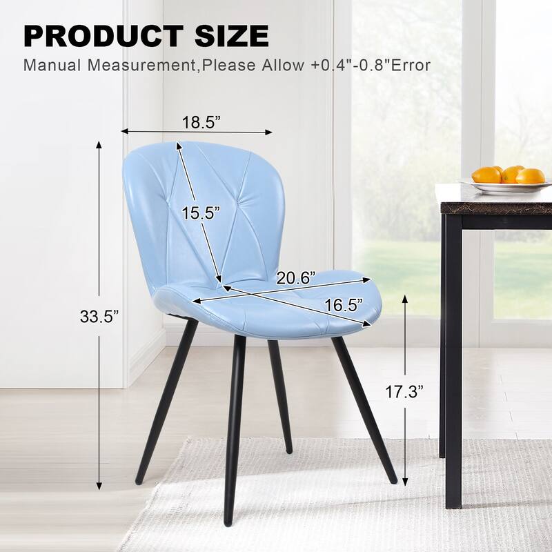 Upholstered Leather Dining Chair (Set of 2)
