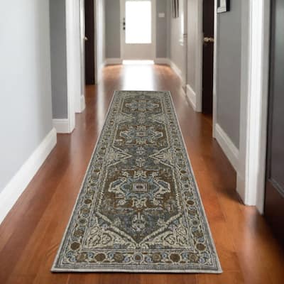 HomeRootsMedallion Traditional Runner Area Rug