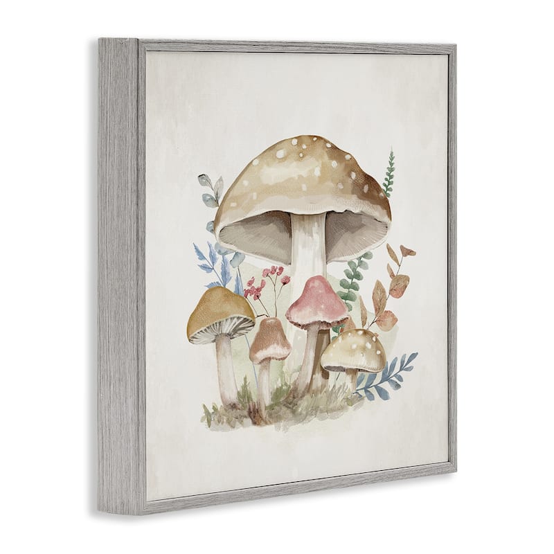 Stupell Neutral Cottage Mushrooms Framed Giclee Art Design By Mollie B.