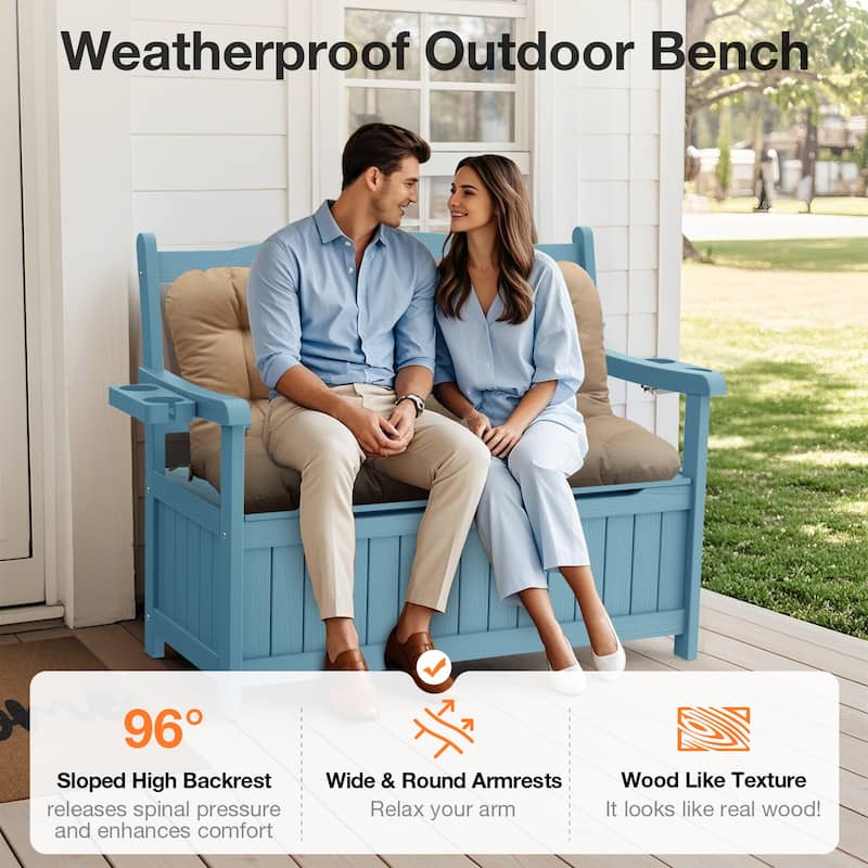 WINSOON Outdoor Garden Bench All-Weather Garden Benches