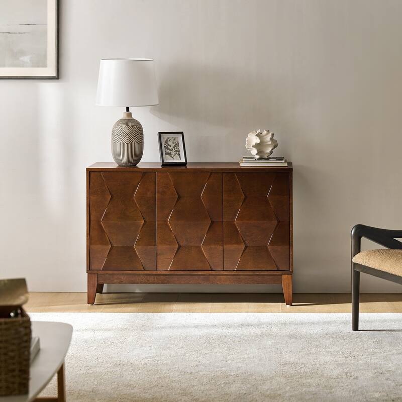 Glenda Contemporary 45''W Versatile 3-door Adjustable Shelf Storage Cabinet By HULALA HOME