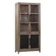 preview thumbnail 5 of 7, Spruce & Spring Vintage Rustic Solid Wood Tall Display Cabinet, Natural Wood Glass Door Storage Cabinet