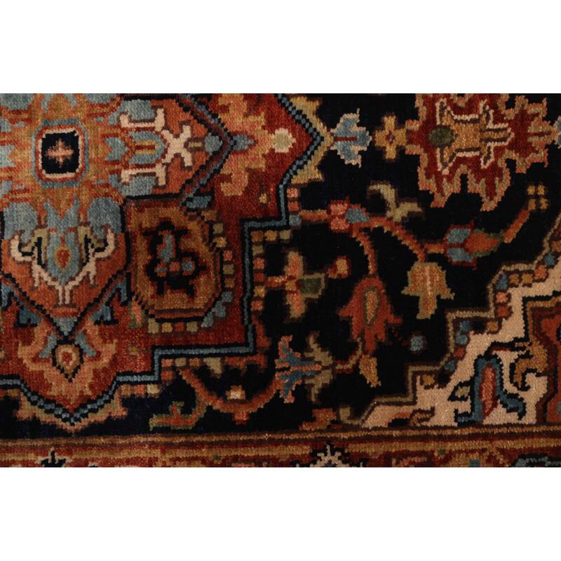 ECARPETGALLERY Hand-knotted Jules Sultane Dark Navy Wool Rug - 2'7 x 11'8
