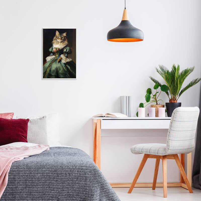 Stupell Cat in Elegant Dress Wall Plaque Art Design By Wumples