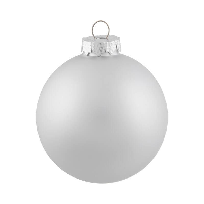 6ct Silver Shiny and Matte Christmas Ball Ornaments 3.25" (80mm)