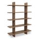 preview thumbnail 2 of 16, NADAAL STUDIOS Thalor Bookshelf, Large Dark Oak with Bullnose Vertical Supports, Rounded Edges Metal Detail, Dark Brown