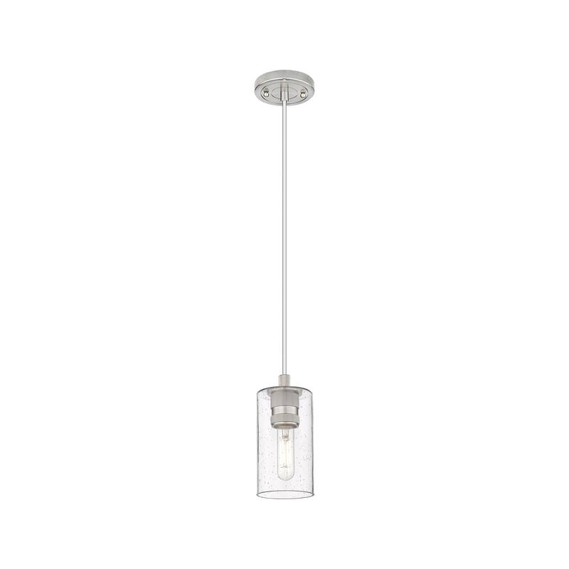 Innovations Lighting Crown Point - 1 Light 7" Cord Hung Pendant - Satin Nickel/Seedy