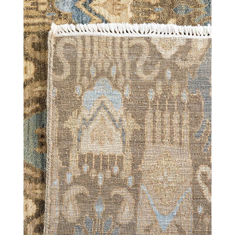 Ikat One-of-a-Kind Hand-Knotted Area Rug - Brown, 9' 0" x 12' 0" - 9' 0" x 12' 0"
