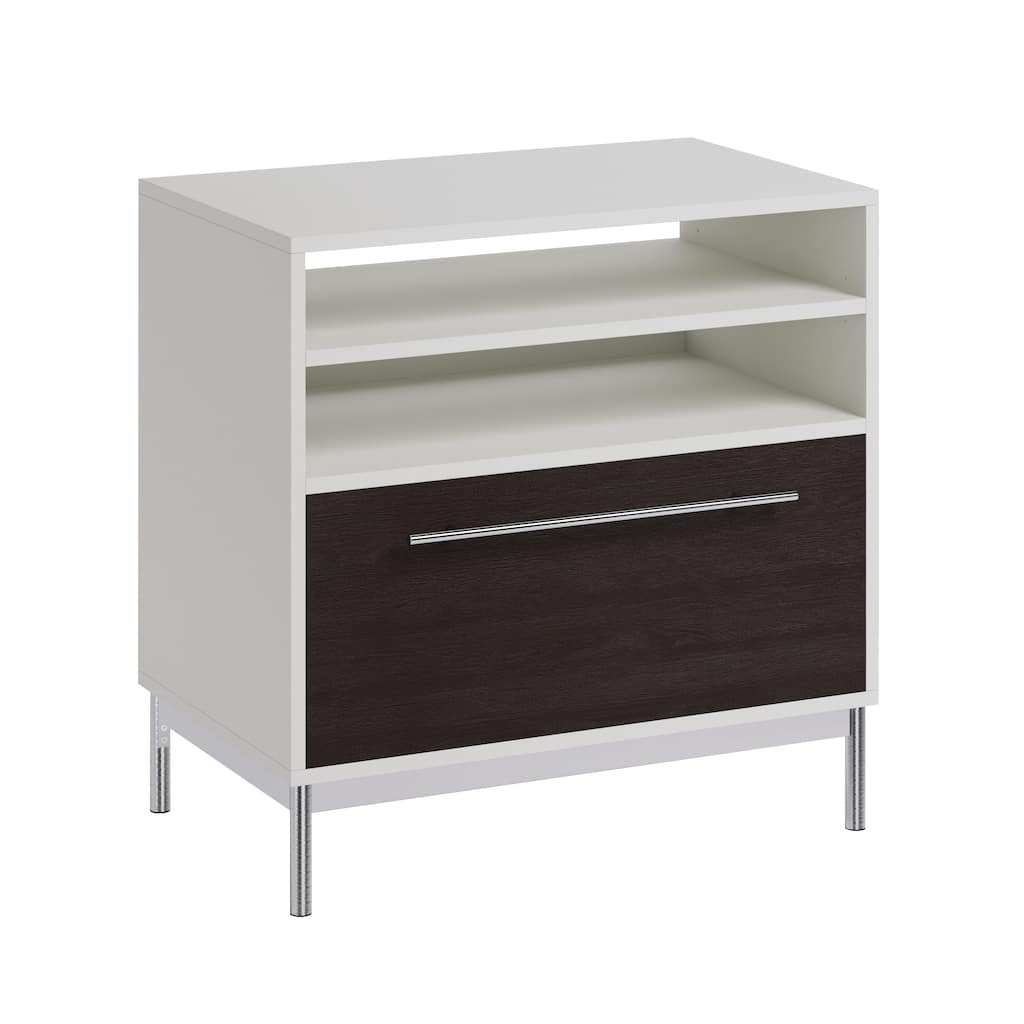 Wood Lateral File with Modern Design, White.