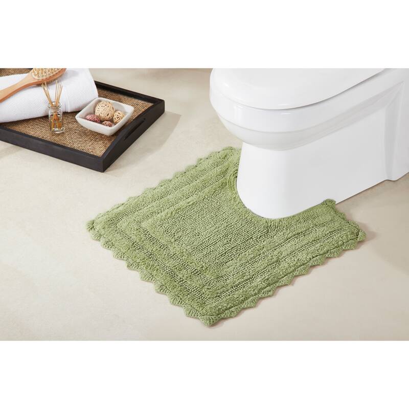 Better Trends Bath Rugs Set 100% Cotton Soft & Water Absorbent Tufted Bathroom Rug for Shower, Sink Bath Mats Lilly Crochet