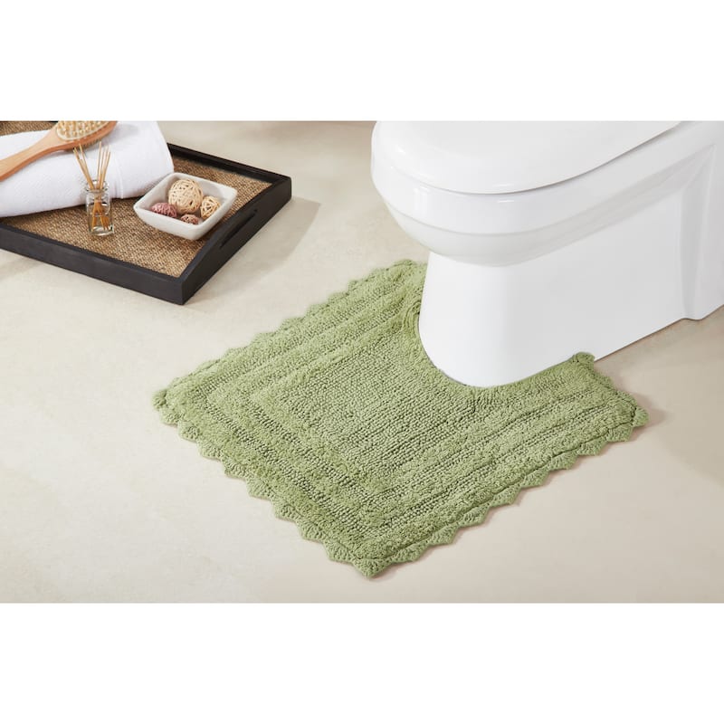 Better Trends Bath Rugs Set 100% Cotton Soft & Water Absorbent Tufted Bathroom Rug for Shower, Sink Bath Mats Lilly Crochet