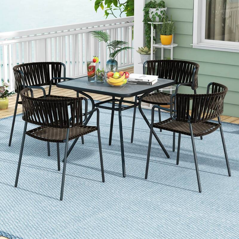 Costway Outdoor Dining Table 32'' x 32'' Patio Bistro Table with - See Details