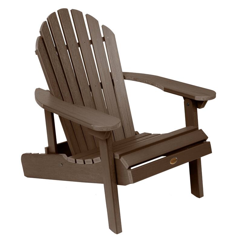 Eco-friendly Synthetic Wood Folding and Reclining Adirondack Chair - Weathered Acorn