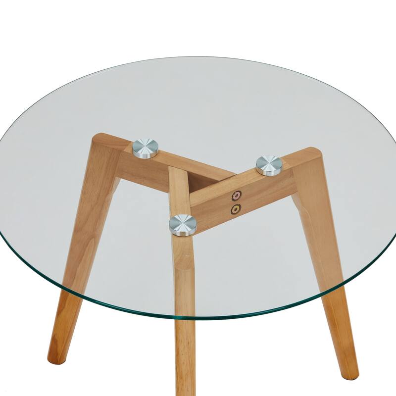 Set of Two Mixed Material Mid-Century Modern Glass Nesting Tables