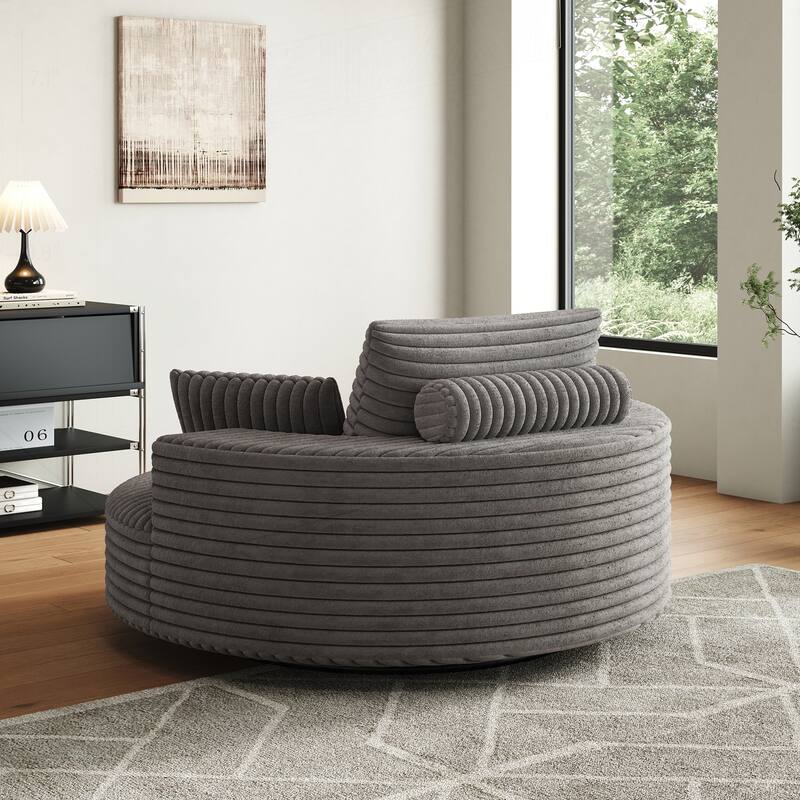 Comfortable Corduroy Foam Swivel Chair for Various Rooms, Enhancing Relaxation