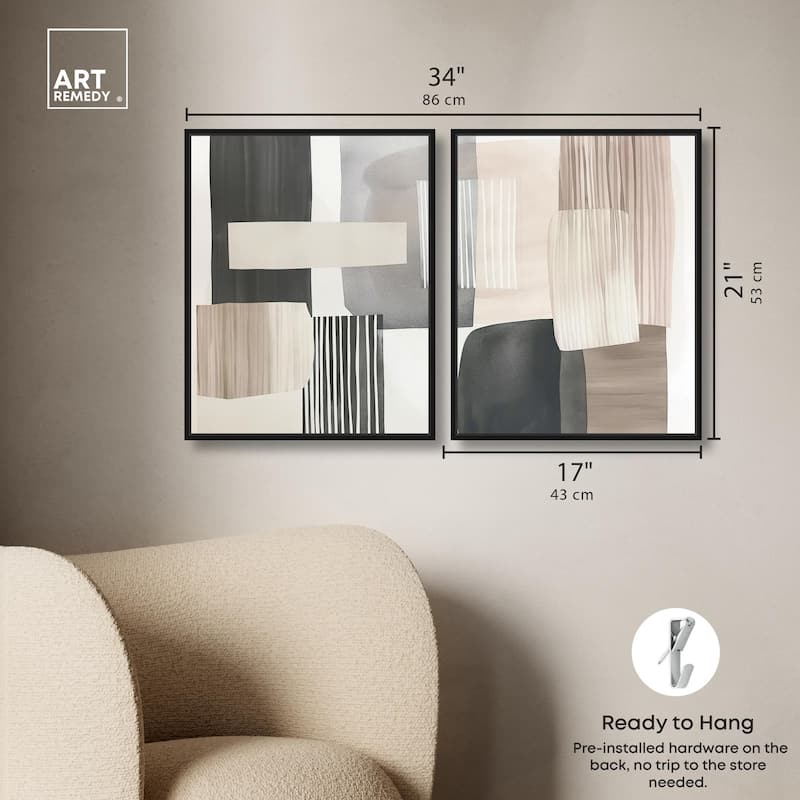 Floating Shapes II Canvas Set of 2 by Art Remedy