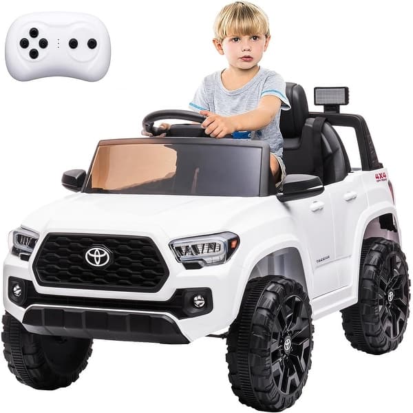 slide 2 of 28, Officially Licensed Toyota Tacoma 12V Kids Ride On Car White